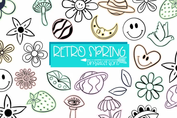 Retro Spring by Sirinart — Dingbats Font