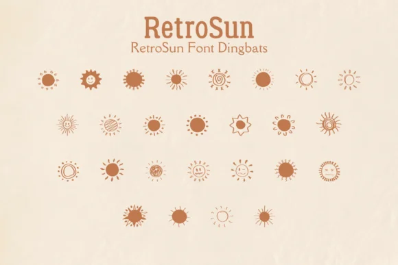 Retro Sun by Sakti Avellin — Dingbats Font