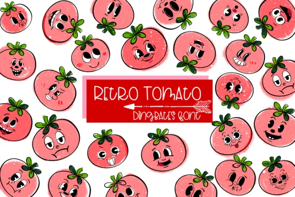 Retro Tomato by Sirinart — Dingbats Font