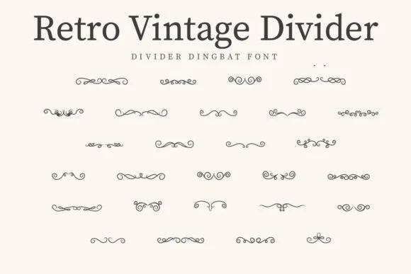 Retro Vintage Divider by CraftedType Studio — Dingbats Font