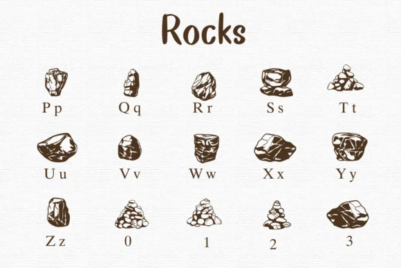 Rocks by Nongyao — Dingbats Font — thumbnail 3