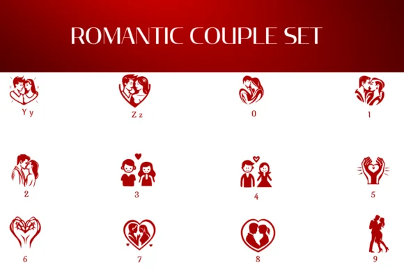 Romantic Couple Set by Heartcraft Atelier — Dingbats Font — thumbnail 4