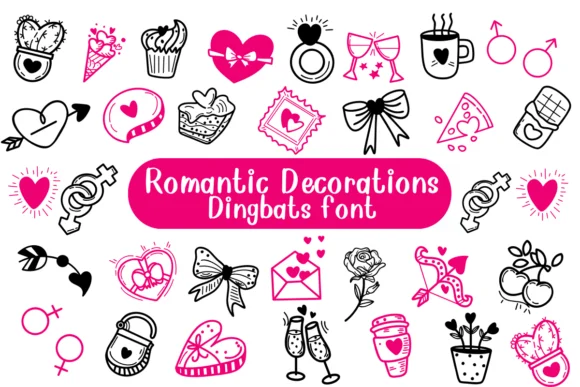 Romantic Decorations by Nongyao — Dingbats Font