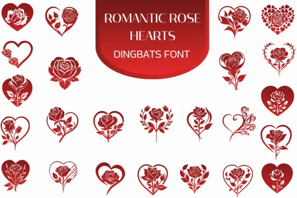 Romantic Rose Hearts by Heartcraft Atelier — Dingbats Font