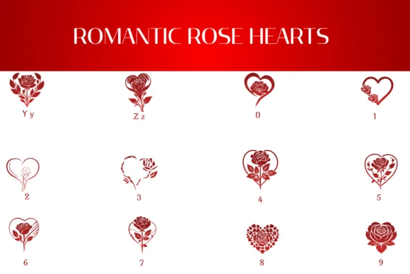 Romantic Rose Hearts by Heartcraft Atelier — Dingbats Font — thumbnail 4