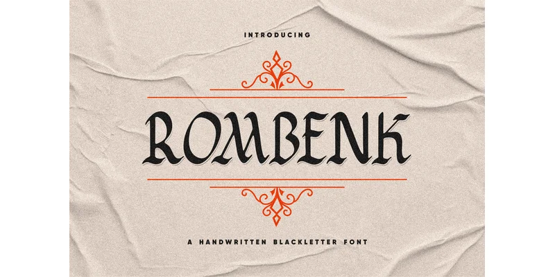 Rombenk Font by Enigma Lettering Studio by Enigma Lettering Studio β Blackletter Font