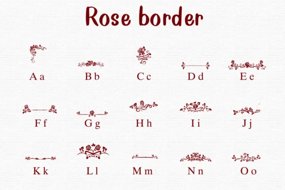 Rose Border by Nongyao — Dingbats Font — thumbnail 2