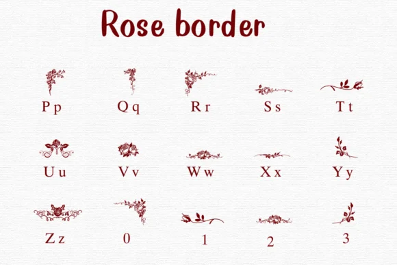 Rose Border by Nongyao — Dingbats Font — thumbnail 3