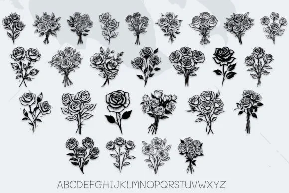 Rose Bouquet by MOMAT THIRTYONE — Dingbats Font — thumbnail 2