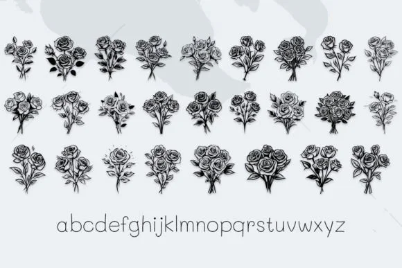 Rose Bouquet by MOMAT THIRTYONE — Dingbats Font — thumbnail 3