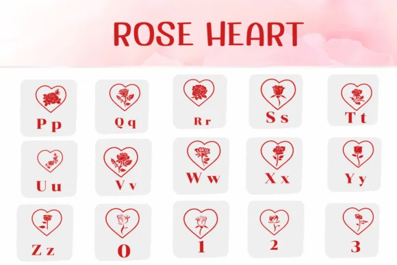 Rose Heart by Ketsarin — Dingbats Font — thumbnail 3
