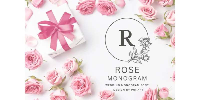 Rose Monogram Font by Pui Art by Pui Art — Decorative Font