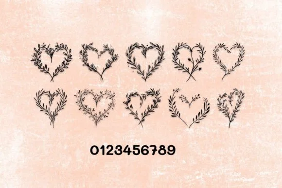Rosemary Sprigs with Heart by MOMAT THIRTYONE — Dingbats Font — thumbnail 4