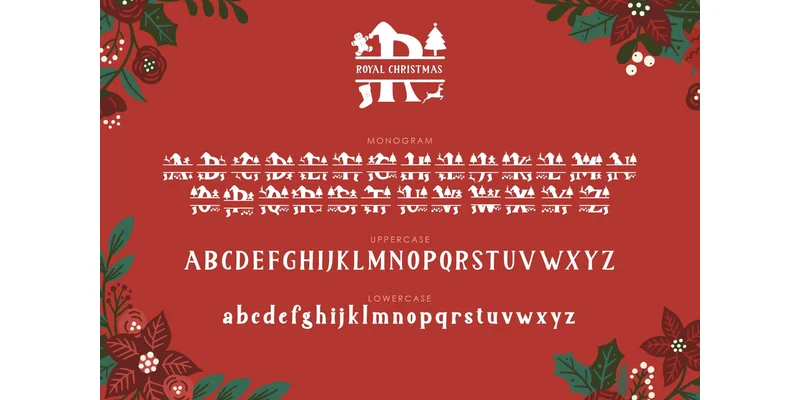 Royal Christmas Monogram Font by yogaletter6 — Display Font — thumbnail 5