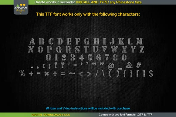 RS03 Seal Bold Rhinestone Template TTF by ArtWorks Designs — Slab Serif Font — thumbnail 2