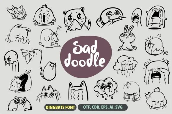 Sad Doodle by onoborgol — Dingbats Font