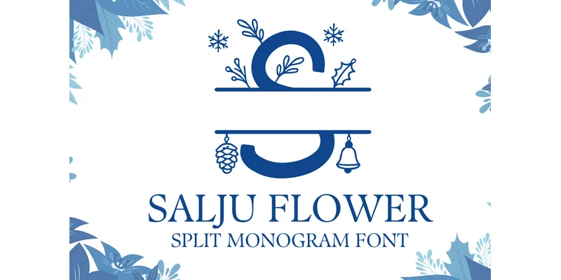 Salju Flower Split Monogram Font by attypestudio by attypestudio — Decorative Font