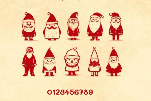 Santa Claus Brings Happiness by MOMAT THIRTYONE — Dingbats Font — thumbnail 4