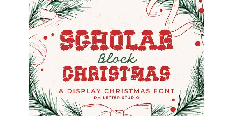 Scholar Block Christmas Font by Sharon ( DmStudio ) — Display Font