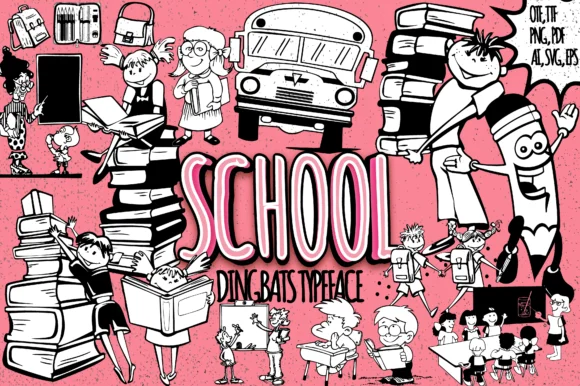 School by Minimalistartstudio — Dingbats Font
