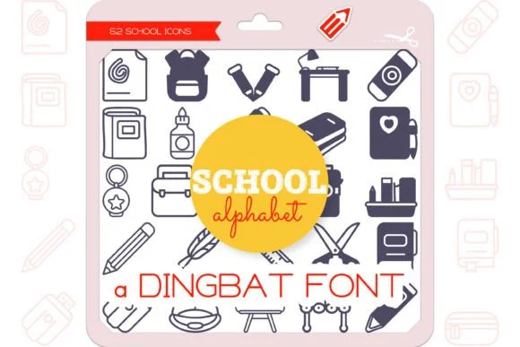School Alphabet by WADLEN — Dingbats Font