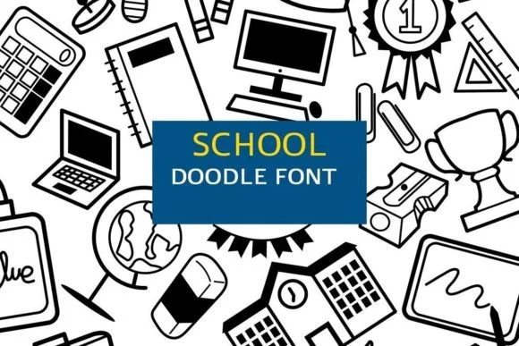 School Doodle by digitalplannerland — Dingbats Font