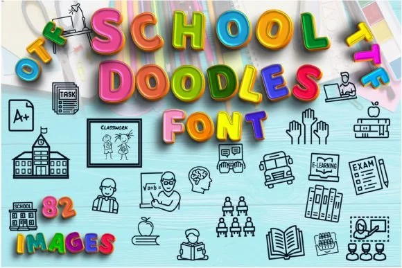 School Doodles by Mary Kay's Magic β Dingbats Font
