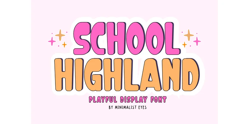 School Highland Font by Minimalist Eyes — Display Font