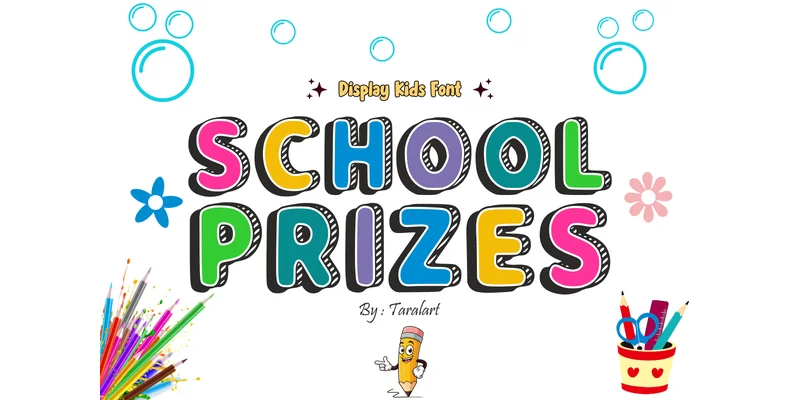 School Prizes Font by TaralArt — Display Font