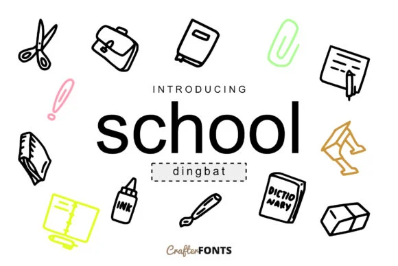 School Stuff by CrafterFonts — Dingbats Font