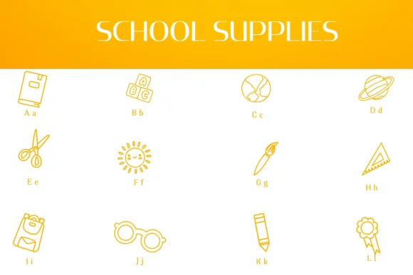 School Supplies by Heartcraft Atelier — Dingbats Font — thumbnail 2
