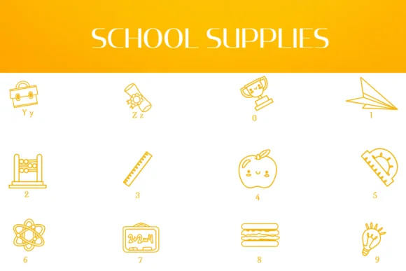 School Supplies by Heartcraft Atelier — Dingbats Font — thumbnail 4