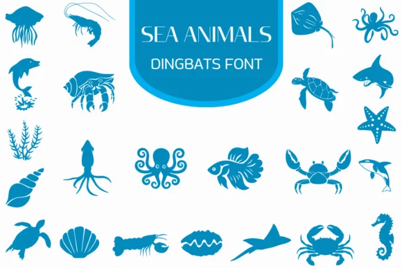 Sea Animals by Heartcraft Atelier — Dingbats Font