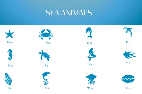 Sea Animals by Heartcraft Atelier — Dingbats Font — thumbnail 3