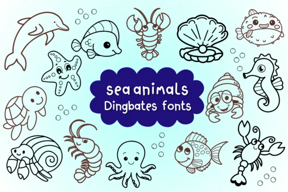 Sea Animals by Natchuta — Dingbats Font