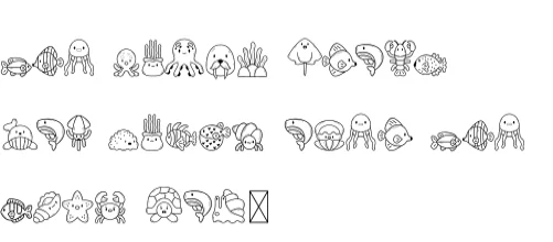 Sea Life by danita.kukkai — Dingbats Font — thumbnail 7