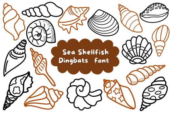 Sea Shellfish by Natchuta — Dingbats Font