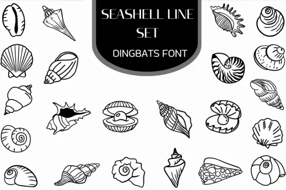 Seashell Line Set by Heartcraft Atelier — Dingbats Font