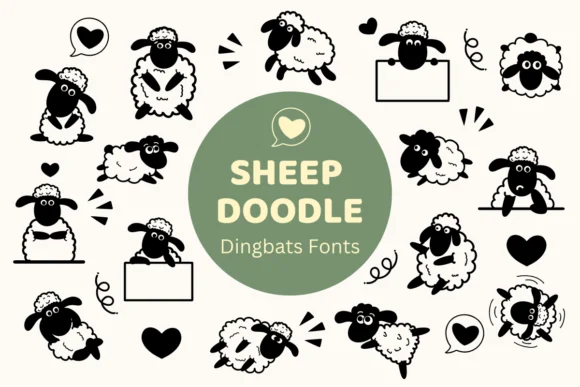Sheep Doodle by Nun Sukhwan — Dingbats Font