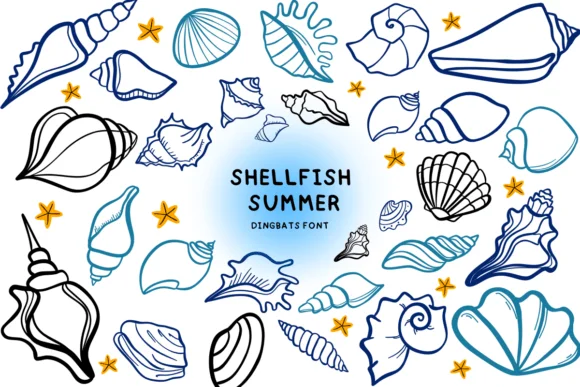 Shellfish Summer by Bee piyanuch — Dingbats Font