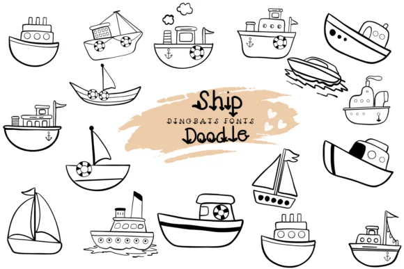 Ship Doodle by Suphitchaya — Dingbats Font
