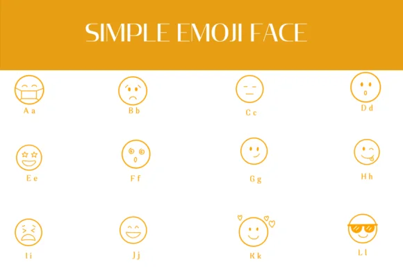 Simple Emoji Faces by Heartcraft Atelier — Dingbats Font — thumbnail 2