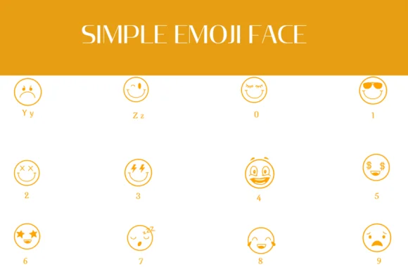 Simple Emoji Faces by Heartcraft Atelier — Dingbats Font — thumbnail 3