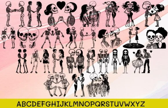 Skeleton Couple by MOMAT THIRTYONE — Dingbats Font — thumbnail 2