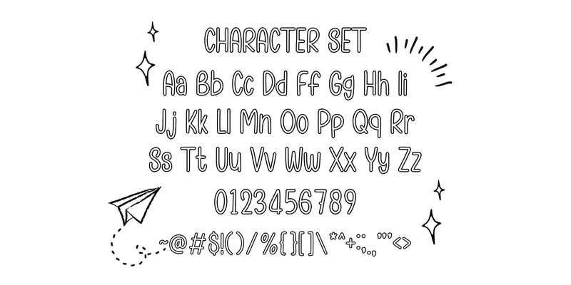 Sketchy Outline Font by Minimalist Eyes by Minimalist Eyes — Display Font — thumbnail 5