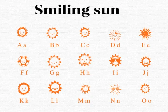 Smiling Sun by Nongyao — Dingbats Font — thumbnail 2
