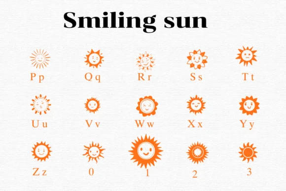 Smiling Sun by Nongyao — Dingbats Font — thumbnail 3