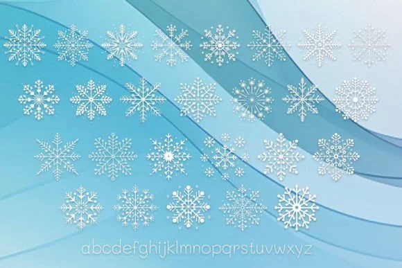 Snowflakes of Happiness by MOMAT THIRTYONE — Dingbats Font — thumbnail 3