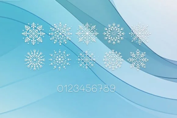 Snowflakes of Happiness by MOMAT THIRTYONE — Dingbats Font — thumbnail 4