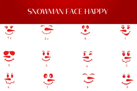 Snowman Face Happy by Heartcraft Atelier — Dingbats Font — thumbnail 4